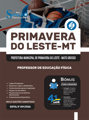 Apostila Prefeitura de Primavera do Leste-MT 2026 - Professor de Educação Física - Imagem 3