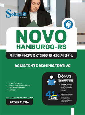 Apostila Prefeitura de Novo Hamburgo-RS 2026 - Assistente Administrativo - Imagem 3