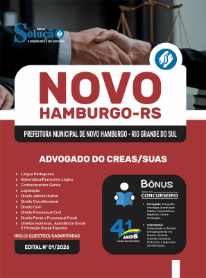 Apostila Prefeitura de Novo Hamburgo-RS 2026 - Advogado do CREAS/SUAS - Imagem 3