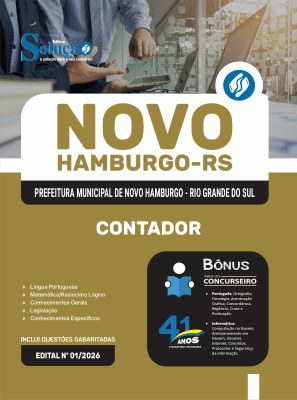 Apostila Prefeitura de Novo Hamburgo-RS 2026 - Contador - Imagem 3