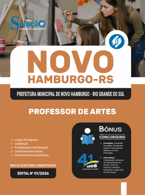Apostila Prefeitura de Novo Hamburgo-RS 2026 - Professor de Artes - Imagem 3