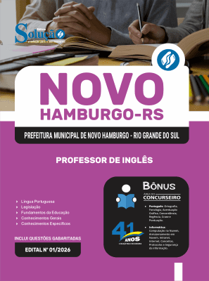 Apostila Prefeitura de Novo Hamburgo-RS 2026 - Professor de Inglês - Imagem 3