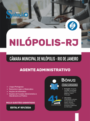 Apostila Câmara de Nilópolis-RJ 2026 - Agente Administrativo - Imagem 3