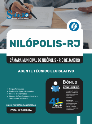 Apostila Câmara de Nilópolis-RJ 2026 - Agente Técnico Legislativo - Imagem 3