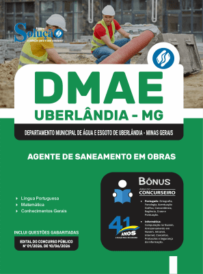 Apostila DMAE Uberlândia-MG 2026 - Agente de Saneamento em Obras - Imagem 3