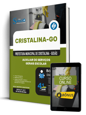 Apostila Prefeitura de Cristalina - GO 2026 - Auxiliar de Serviços Gerais Escolar - Imagem 1