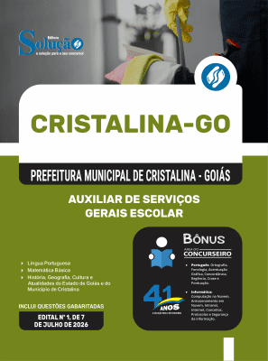 Apostila Prefeitura de Cristalina - GO 2026 - Auxiliar de Serviços Gerais Escolar - Imagem 3