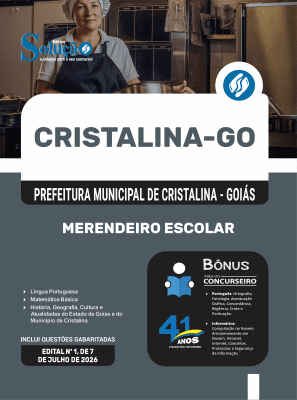 Apostila Prefeitura de Cristalina - GO 2026 - Merendeiro Escolar - Imagem 3