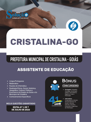 Apostila Prefeitura de Cristalina - GO 2026 - Assistente de Educação - Imagem 3