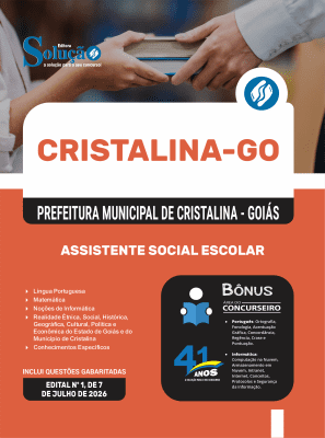 Apostila Prefeitura de Cristalina - GO 2026 - Assistente Social Escolar - Imagem 3