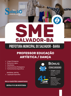 Apostila SME Salvador-BA 2026 - Professor Educação Artística/Dança - Imagem 3