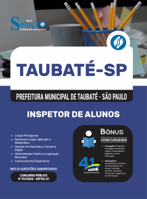 Apostila Prefeitura de Taubaté-SP 2026 - Inspetor de Alunos - Imagem 3