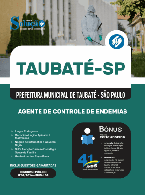 Apostila Prefeitura de Taubaté-SP 2026 - Agente Controle de Endemias - Imagem 3