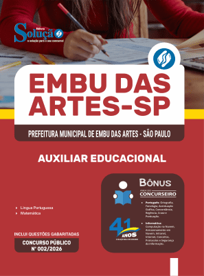 Apostila Prefeitura de Embu das Artes-SP 2026 - Auxiliar Educacional - Imagem 3