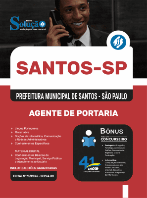 Apostila Prefeitura de Santos - SP 2026 - Agente de Portaria - Imagem 3