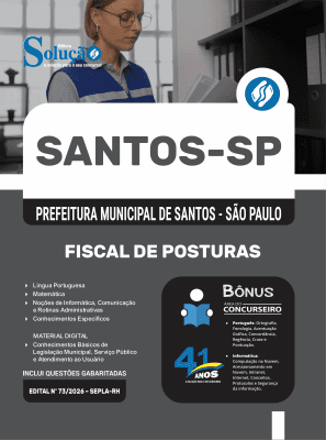 Apostila Prefeitura de Santos - SP 2026 - Fiscal de Posturas - Imagem 3