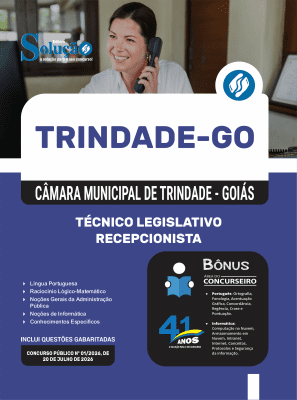 Apostila Câmara de Trindade-GO 2026 - Técnico Legislativo - Recepcionista - Imagem 3