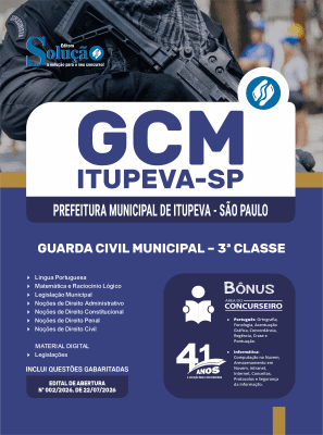 Apostila Prefeitura de Itupeva-SP 2026 em PDF - Guarda Civil Municipal - 3ª Classe - Imagem 1
