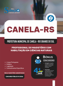 Apostila Prefeitura de Canela-RS 2026 - Profissional do Magistério com Habilitação em Ciências Naturais - Imagem 3