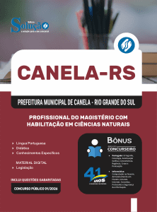 Apostila Prefeitura de Canela-RS 2026 em PDF - Profissional do Magistério com Habilitação em Ciências Naturais - Imagem 1