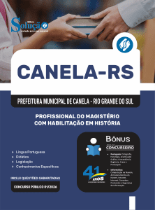 Apostila Prefeitura de Canela-RS 2026 - Profissional do Magistério com Habilitação em História - Imagem 3