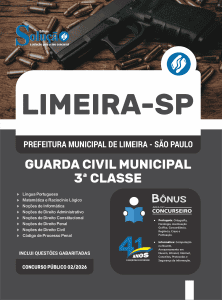 Apostila Prefeitura de Limeira - SP 2026 - Guarda Civil Municipal - 3ª Classe - Imagem 3