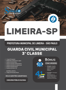 Apostila Prefeitura de Limeira - SP 2026 - Guarda Civil Municipal - 3ª Classe - Imagem 3