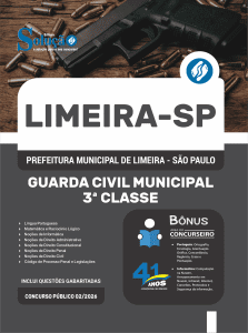 Apostila Prefeitura de Limeira - SP 2026 - Guarda Civil Municipal - 3ª Classe - Imagem 3