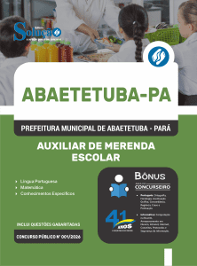Apostila Prefeitura de Abaetetuba PA 2026 - Auxiliar de Merenda Escolar - Imagem 3