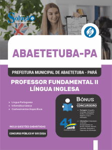 Apostila Prefeitura de Abaetetuba PA 2026 - Professor Fundamental II - Língua Inglesa - Imagem 3