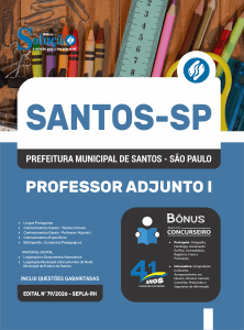Apostila Prefeitura de Santos - SP 2026 - Professor Adjunto I - Imagem 3