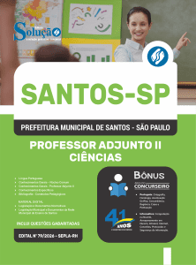 Apostila Prefeitura de Santos - SP 2026 - Professor Adjunto II - Ciências - Imagem 3