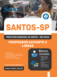 Apostila Prefeitura de Santos - SP 2026 - Professor Adjunto II - Libras - Imagem 3
