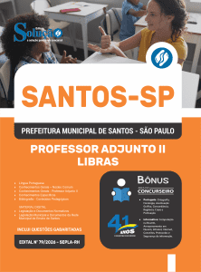 Apostila Prefeitura de Santos - SP 2026 - Professor Adjunto II - Libras - Imagem 3