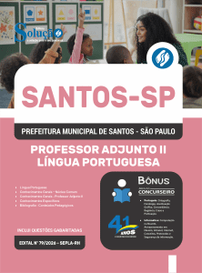 Apostila Prefeitura de Santos - SP 2026 - Professor Adjunto II - Língua Portuguesa - Imagem 3