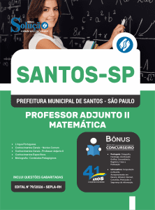 Apostila Prefeitura de Santos - SP 2026 - Professor Adjunto II - Matemática - Imagem 3