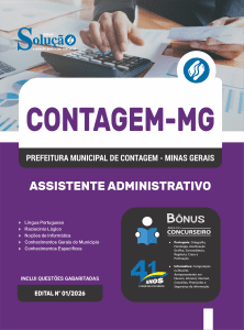Apostila Prefeitura de Contagem - MG 2026 - Assistente Administrativo - Imagem 3