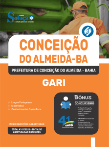 Apostila Prefeitura de Conceição do Almeida-BA 2026 - Gari - Imagem 3