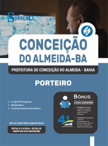 Apostila Prefeitura de Conceição do Almeida-BA 2026 - Porteiro - Imagem 3