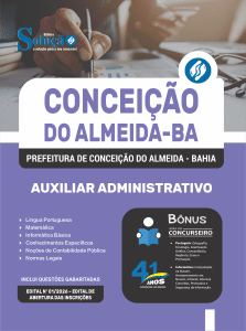 Apostila Prefeitura de Conceição do Almeida-BA 2026 - Auxiliar Administrativo - Imagem 3