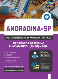 Apostila Prefeitura de Andradina-SP 2026 - Professor de Ensino Fundamental (EMEF) - PEB I - Imagem 3