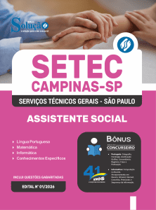 Apostila SETEC Campinas-SP 2026 - Assistente Social - Imagem 3