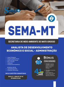 Apostila SEMA-MT 2026 - Analista de Desenvolvimento Econômico e Social - Administração - Imagem 3