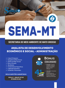 Apostila SEMA-MT 2026 - Analista de Desenvolvimento Econômico e Social - Administração - Imagem 3