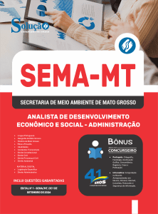 Apostila SEMA-MT 2026 - Analista de Desenvolvimento Econômico e Social - Direito - Imagem 3