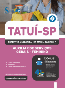 Apostila Prefeitura de Tatuí-SP 2026 - Auxiliar de Serviços Gerais - Feminino - Imagem 3