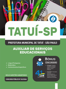 Apostila Prefeitura de Tatuí-SP 2026 - Auxiliar de Serviços Educacionais - Imagem 3