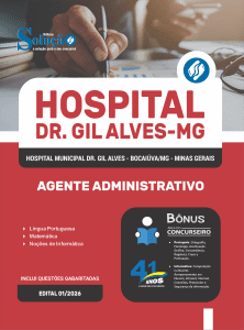 Apostila Hospital Municipal Dr. Gil Alves - Bocaiúva-MG 2026 - Agente Administrativo - Imagem 3