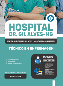 Apostila Hospital Municipal Dr. Gil Alves - Bocaiúva-MG 2026 - Técnico em Enfermagem - Imagem 3