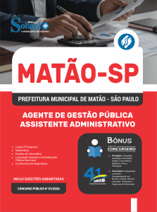 Apostila Prefeitura de Matão-SP 2026 - Agente de Gestão Pública - Assistente Administrativo - Imagem 3